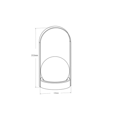 G2123 LAMPARA SOLAR PERLA C/ASA NEGRA GALIX