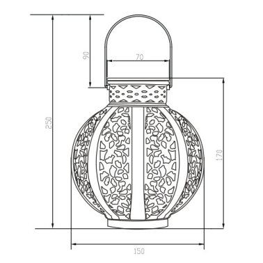 G2301 LAMPARA SOLAR BLANCA VINTAGE METALICA GALIX