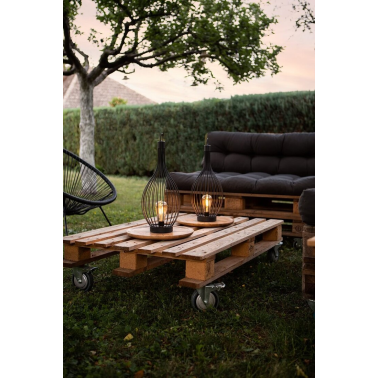 G2314 LAMPARA SOLAR JAULA OVALDA METALICA GALIX