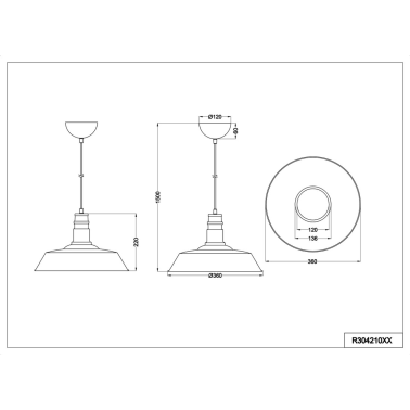 R30421062 LAMPARA COLGANTE WILL COBRE TRIO LIGHTIN