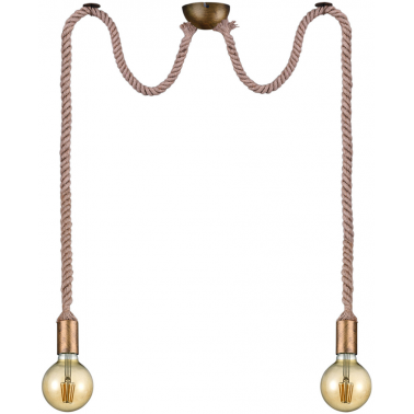 310100204 LAMPARA COLGANTE ROPE CUERDA 2xE27 TRIO