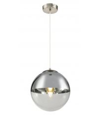 15853  LAMPARA COLGANTE METAL NIQUEL MATE 1XE27  40W VARUS GLOBO