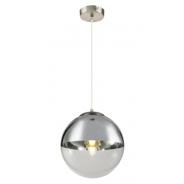 15853  LAMPARA COLGANTE METAL NIQUEL MATE 1XE27  40W VARUS GLOBO