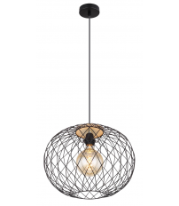 54039H  LAMPARA COLGANTE METAL NEGRO MATE 1XE27  60W LACKY GLOBO