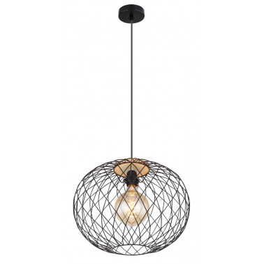 54039H  LAMPARA COLGANTE METAL NEGRO MATE 1XE27  60W LACKY GLOBO