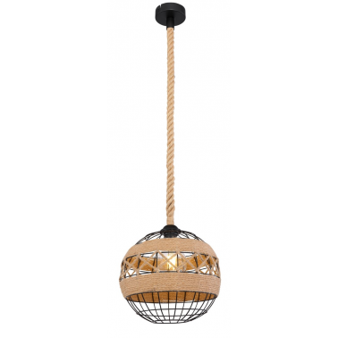 69029h1 LAMPARA COLGANTE METAL NEGRO MATE 1XE27  60W ULLEU GLOBO