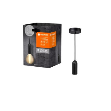 092589 LAMPARA COLGANTE ACERO NEGRA 1xE27 ROUND 1906 LEDVANCE
