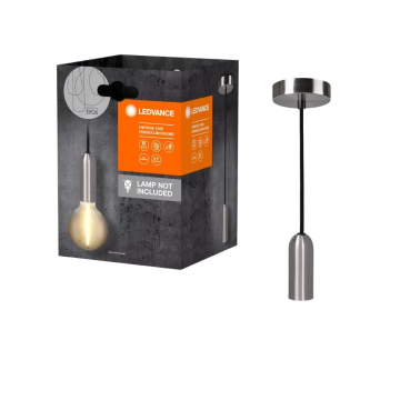 092602 LAMPARA COLGANTE ACERO CROMO 1xE27 ROUND 1906 LEDVANCE