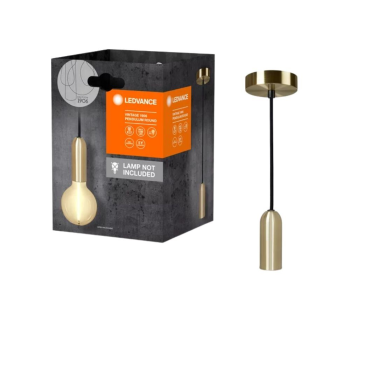 092626 LAMPARA COLGANTE ACERO ORO 1xE27 ROUND 1906 LEDVANCE