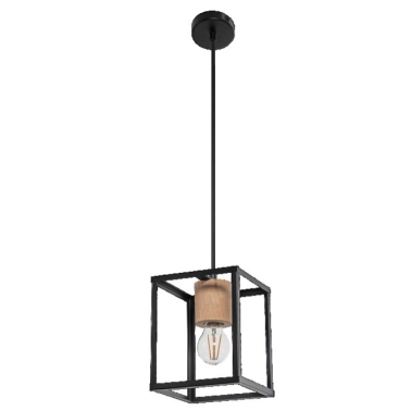 440540 LAMPARA COLGANTE ACERO/MADERA 1xE27 NAIROBI DECOR LEDVANCE