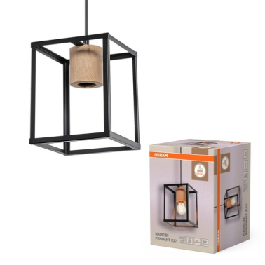 440540 LAMPARA COLGANTE ACERO/MADERA 1xE27 NAIROBI DECOR LEDVANCE