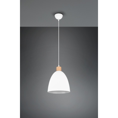 R30681031 LAMPARA COLGANTE 1xE27 IP20 150cm BLANCO JAGGER TRIO