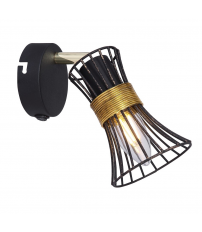 54814-1 FOCO METAL NEGRO DORADO 1xE14 40W 230V PURRA GLOBO