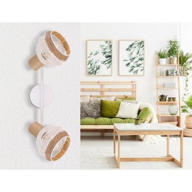 54021-2 REGLETA 2 FOCOS BLANCO ARENA 2xE27 40W 230V WIDY GLOBO