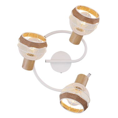 54021-3 REGLETA 3 FOCOS BLANCO ARENA 3xE27 40W 230V WIDY GLOBO