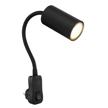 57911DPB  APLIQUE FOCO PARED ENCHUFABLE 1xGU10 25W 230V NEGRO ROBBY GLOBO