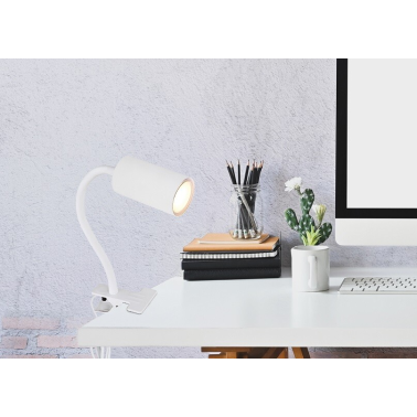 57911KW APLIQUE FOCO PARED PINZA ENCHUFABLE 1xGU10 25W 230V BLANCO ROBBY GLOBO