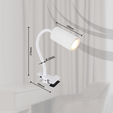 57911KW APLIQUE FOCO PARED PINZA ENCHUFABLE 1xGU10 25W 230V BLANCO ROBBY GLOBO