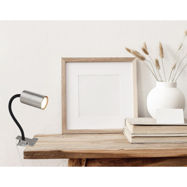 57911K APLIQUE FOCO PARED PINZA ENCHUFABLE 1xGU10 25W 230V NIQUEL ROBBY GLOBO