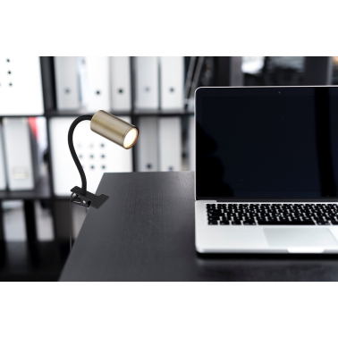 57911KM APLIQUE FOCO PARED PINZA ENCHUFABLE 1xGU10 25W 230V LATON ROBBY GLOBO