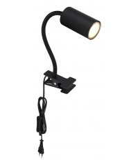 57911KB APLIQUE FOCO PARED PINZA ENCHUFABLE 1xGU10 25W 230V NEGRO ROBBY GLOBO