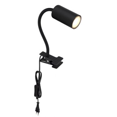 57911KB APLIQUE FOCO PARED PINZA ENCHUFABLE 1xGU10 25W 230V NEGRO ROBBY GLOBO