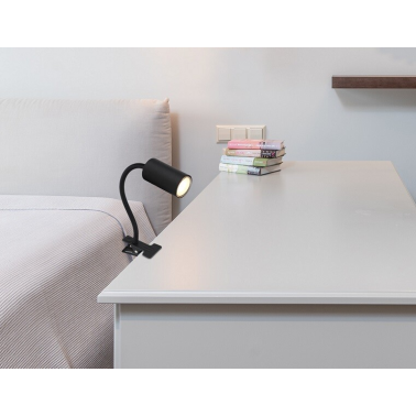 57911KB APLIQUE FOCO PARED PINZA ENCHUFABLE 1xGU10 25W 230V NEGRO ROBBY GLOBO