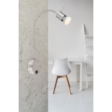 57310N APLIQUE FOCO PARED INTERRUPTOR 1xGU10 35W 230V NIQUEL MILLY GLOBO