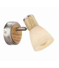 54352-1 FOCO METAL 1xE14 40W 230V MADERA OPALO GYLFI GLOBO