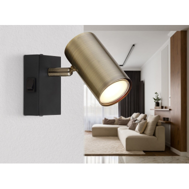 57911-1M FOCO METAL 1xGU10 25W 230V LATON ANTIGUO ROBBY GLOBO