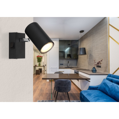 57911-1B FOCO METAL 1xGU10 25W 230V NEGRO ROBBY GLOBO