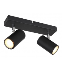 57911-2B REGLETA 2 FOCOS 2xGU10 35W 230V NEGRO ROBBY GLOBO