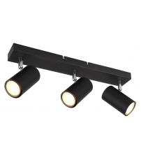 57911-3B REGLETA 3 FOCOS 3xGU10 35W 230V NEGRO ROBBY GLOBO