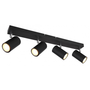 57911-4B REGLETA 4 FOCOS 4xGU10 35W 230V NEGRO ROBBY GLOBO