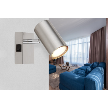 57911-1 FOCO METAL 1xGU10 25W 230V NIQUEL ROBBY GLOBO