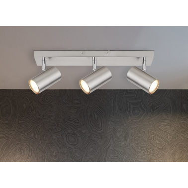 57911-3 REGLETA 3 FOCOS 3xGU10 35W 230V NIQUEL ROBBY GLOBO