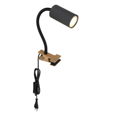 57911KG APLIQUE FOCO PARED INTERRUPTOR 1xGU10 35W 230V MADERA NEGRO ROBBY GLOBO