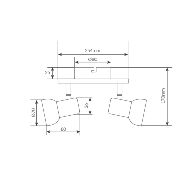 202000034 FOCO TECHO 2xGU10 BLANCO KAITOLA GSC
