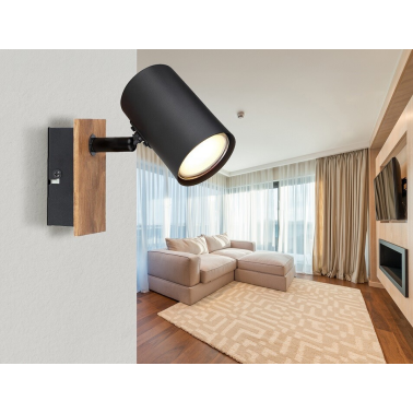 57905-1 FOCO TECHO LED 1xGU10 35W IP20 MADERA Y NEGRO LINCA GLOBO