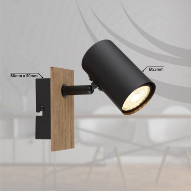 57905-1 FOCO TECHO LED 1xGU10 35W IP20 MADERA Y NEGRO LINCA GLOBO