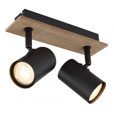 57905-2 FOCO TECHO LED 2xGU10 35W IP20 MADERA Y NEGRO LINCA GLOBO
