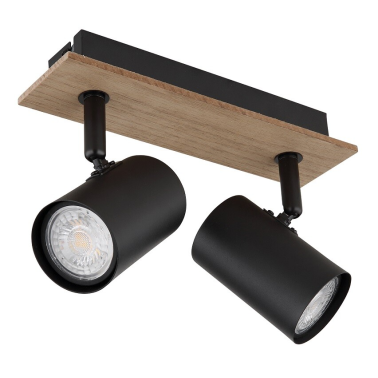 57905-2 FOCO TECHO LED 2xGU10 35W IP20 MADERA Y NEGRO LINCA GLOBO