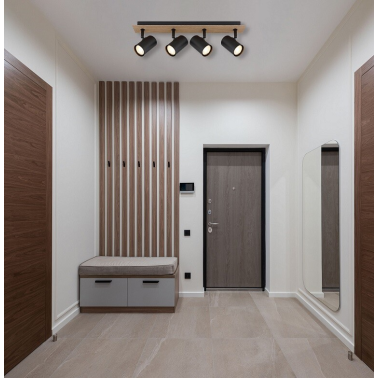 57905-4 FOCO TECHO LED 4xGU10 35W IP20 MADERA Y NEGRO LINCA GLOBO