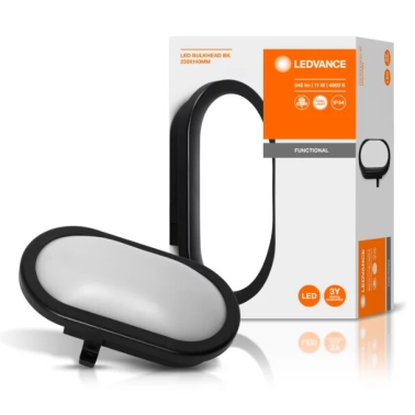 271685 APLIQUE LED EXTERIOR OVAL 11W 4000K NEGRO BULKHEAD LEDVANCE