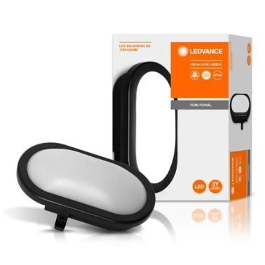 271647 APLIQUE LED EXTERIOR OVAL 6W 4000K NEGRO BULKHEAD LEDVANCE