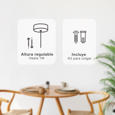 204400067 LAMPARA COLGANTE REDONDO CARNOT E27 Ø190mm NEGRO GSC