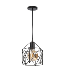 204400068 LAMPARA COLGANTE CUADRADO CARNOT E27 Ø200mm NEGRO GSC