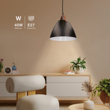 204400061 LAMPARA COLGANTE DIANZA E27 Ø270mm NEGRO GSC