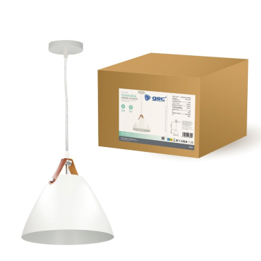 204400062 LAMPARA COLGANTE DIANZA E27 Ø270mm BLANCO GSC