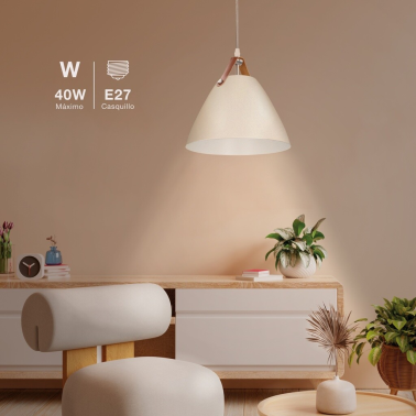 204400062 LAMPARA COLGANTE DIANZA E27 Ø270mm BLANCO GSC